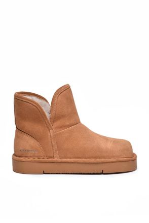 Panchic Suede Ankle Boot with Plush - Beige