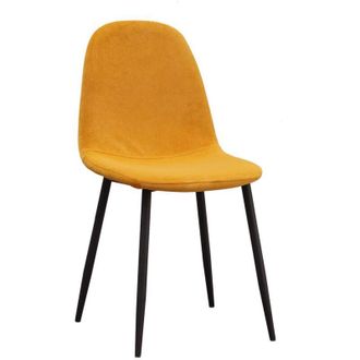 Regalos Miguel Sillas - Silla Teok Black Terciopelo - Amarillo