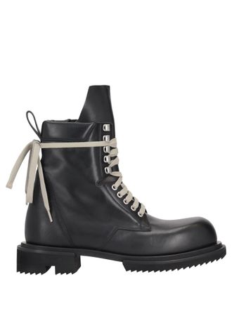 Rick Owens Black Solid Round Toe Boot