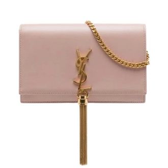Saint Laurent Pre-owned Kate Wallet on Chain - Dames - Pre-owned - Roze - Maat: ONE Size Leer