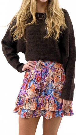 Skies Are Blue Clothing Boat Neck Ribbed Sweater In Chocolate