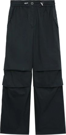 Halfboy Donkerblauwe Parachute Broek - Dames - Wijde Broeken - Zwart - M - Katoen - Broeken