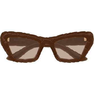 Bottega Veneta 56mm Cat Eye Sunglasses in Brown at Nordstrom
