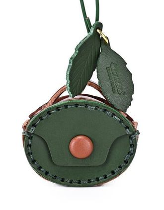 OLD TREND Oval Genuine Leather Two Tone Mini Charm in Green at Nordstrom