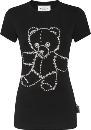 Philipp Plein T-shirt met ronde hals Teddy Bear - Dames - T-shirts - Zwart - XS - Katoen - Tops