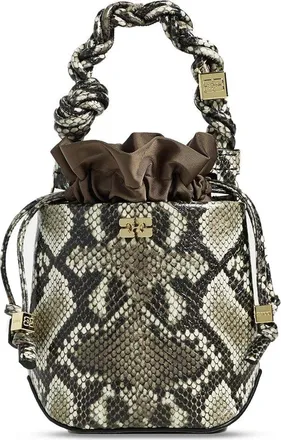 Ganni Bou Bucket Mini Snake