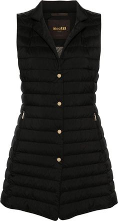 Moorer Gayle quilted down gilet - women - Polyamide/Real Feather Down/Polyamide/Polyurethane - 46 - Black