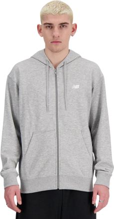 New Balance Sport Essentials Logo Full Zip Hoodie in Gray Fleece Men