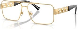 Versace 58mm Rectangle optical glasses in Gold at Nordstrom