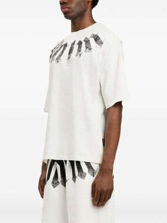 Palm Angels Logo-Print Cotton T-shirt - Off-white