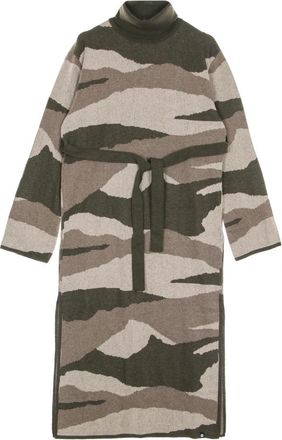 Element Lange Mouw Hoge Hals Camo Jurk - Dames - Casual kleedjes - Veelkleurig - S - Katoen - Kleedjes