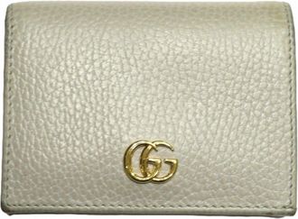 Gucci Light Gray Salmon Pink Leather Wallet (Bi-Fold) (Pre-Owned)