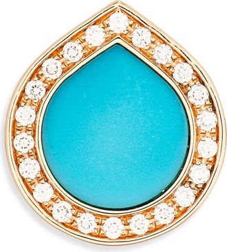 Repossi Antifer Turquoise & Diamond Pavé Stud Earring at Nordstrom