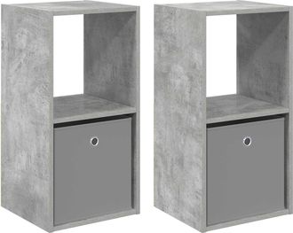 vidaXL Mesita De Noche 2 Uds. Gris Concreto 35 X 32 X 68,5 Cm Vidaxl