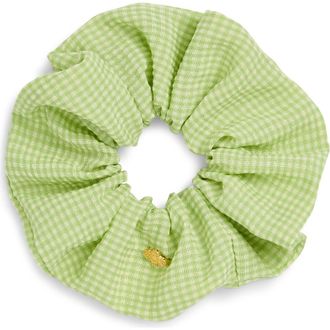 L. Erickson Sunstar Gingham Scrunchie in Green at Nordstrom