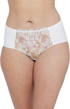 Skarlett Blue Entice Lace Trim Briefs in White/nylon at Nordstrom, Size X-Small