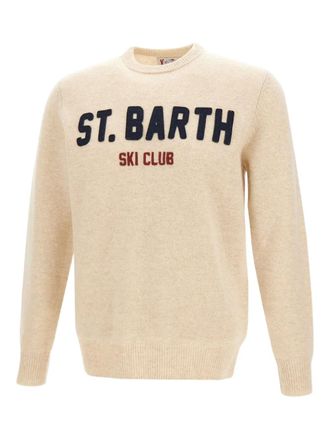 MC2 Saint Barth embroidered crew-neck sweater - men - Wool/Polyamide - S - Neutrals