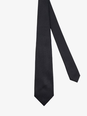 Kiton Silk Micro-Pattern Necktie - Black
