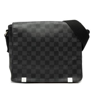 Louis Vuitton Pre-owned Womens Damier Graphite District Pm - Black Textile - One Size