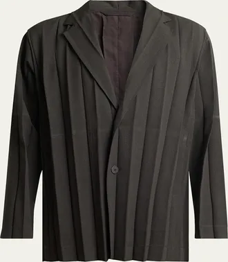 Homme Plissé Issey Miyake Mens Edge Ensemble Pleated Sport Coat