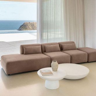 Sklum Sofá modular de 3 piezas con diván izquierdo y puff Fogler SKLUM