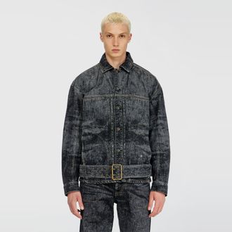 Diesel Biker-inspired denim jacket - Denim Jackets - Man - Grey