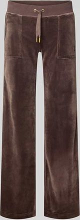 Juicy Couture Sweatpants mit elastischem Bund Modell Layla in Dunkelbraun, Größe XL