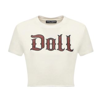 Dolce & Gabbana T-Shirts, female, Beige, XS, Stylish T-Shirts and Polos Collection