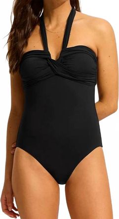 Seafolly Halter Bandeau One Piece In Black