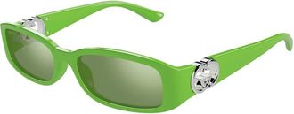 Gucci Ladies Black Rectangular Sunglasses GG1661S 005 54