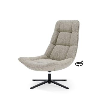 Koketto Home Sill&oacute;n bajo giratorio de suave tejido taupe