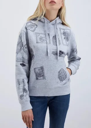 Roy Rogers Old Glory Hoodie In Grey