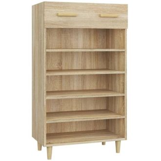 vidaXL Shoe Cabinet Sonoma Oak 60x35x105 cm Engineered Wood vidaXL
