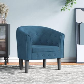 vidaXL Sill&oacute;n De Terciopelo Azul Oscuro Vidaxl