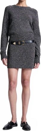 A.L.C. Stella Boucle Tweed Mini Skirt In Charcoal/dark Brown