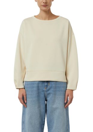 Comma Sweater COMMA, Damen, Gr. 34, vanilla, Sweatware, Obermaterial: 49% Polyester, 45% Viskose, 6% Elasthan, unifarben, l&auml;ssig geschnitten h&uuml;ftbedeckend, 