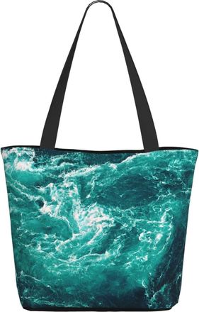 AOOEDM Ocean Waves Ladies Shopping Bag 13x11x7in.The Perfect ValentineS Day Gift.It Is The Best ValentineS Day Gift For Mom, Daughter, Wife,Etc