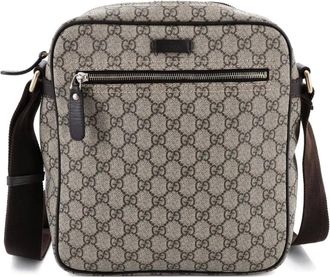 Gucci Medium crossbodytas met GG gecoat canvas en rits - Bruin