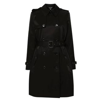 Ralph Lauren Trench Coats, female, Black, Size: XS Lined coat