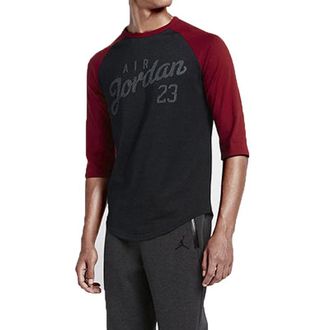 Nike Jordan Air Jordan 23 Raglan 3/4 Sleeve Short Black Red 724504-010