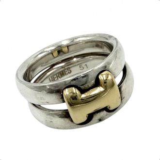 Herm&egrave;s Gold (18K) Silver 925 Band Ring (Pre-Owned)