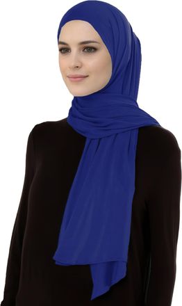 Lina & Lily Breathable Premium Modal Woven Hijab Head Scarf Shawl Wrap for Muslim Women Lightweight (Royal Blue)