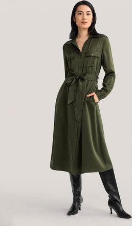 LilySilk Sand-washed Pocket Trench Dress for Women
