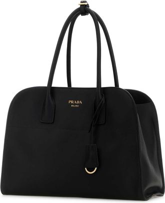 Prada Womens Black Leather Medium Shopping Bag Nero Vitello Borse A Mano