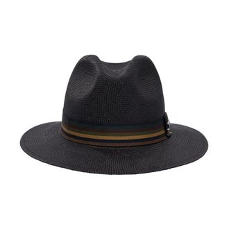 Max Mara Accessories, female, Black, 57 CM, Black Wide-Brimmed Panama Style Hat