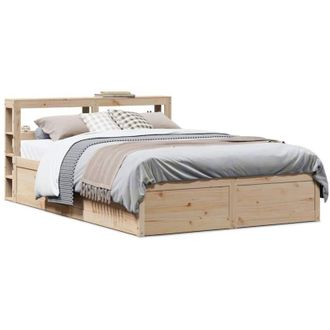 vidaXL Estructura De Cama Con Cabecero Madera Maciza Pino 140x190 Cm Vidaxl