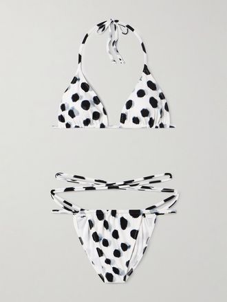 Norma Kamali Bikini A Triangolo A Pois - Multicolore