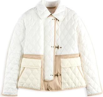 Fay Gewatteerde nylon jas met gladde stofdetails - Dames - Zomerjassen - Beige - L - Nylon - Jassen