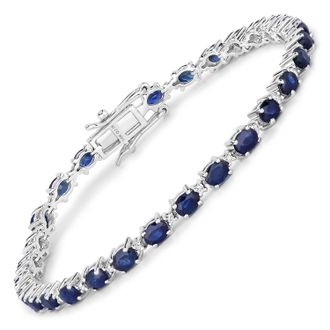 Diana M. Jewels Blue Sapphire ( AA+ ) Oval 4x3mm - 29Pcs + White Diamond F/C Round 1.20mm( I1-I2/I color ) - 29Pcs ( Box Lock With Double Safety )