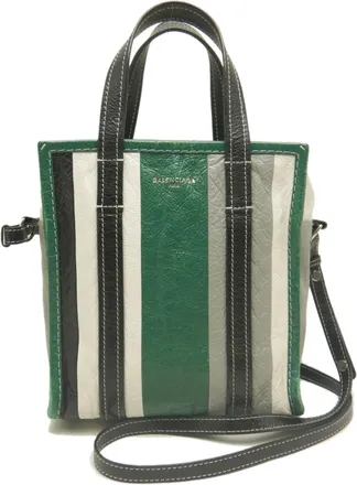 Balenciaga Black Green Leather Tote Bag (Pre-Owned)